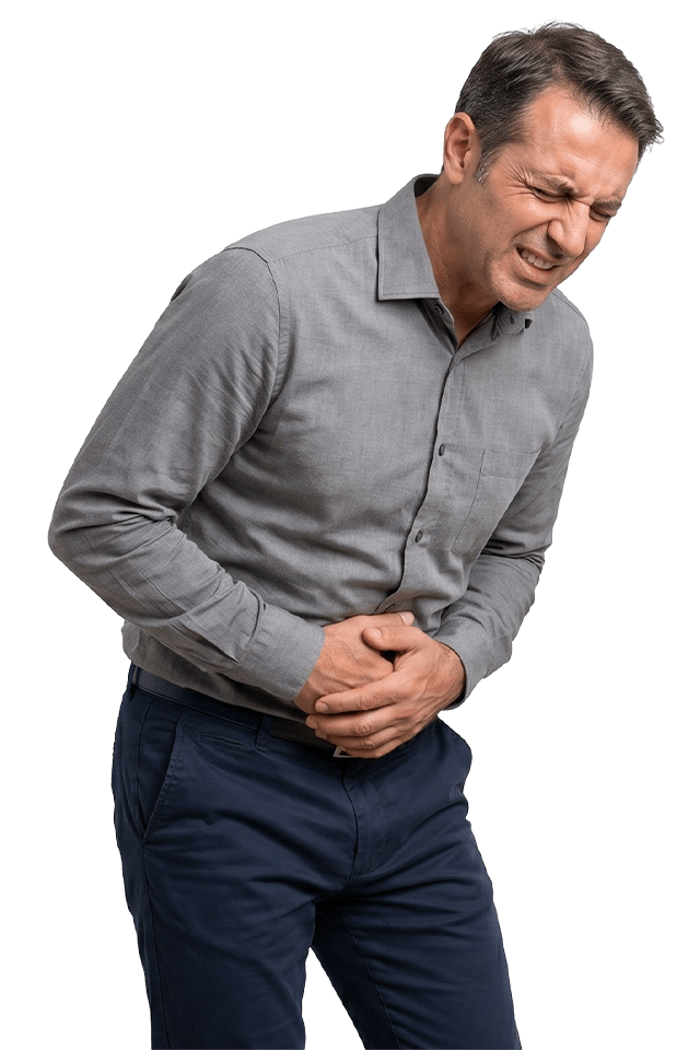 Uomo con disagio - problema prostata